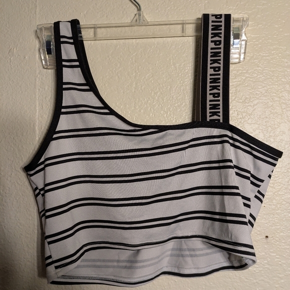 PINK Victoria's Secret Striped Black and White Women's Top Pre-owned Size Large - Picture 1 of 4